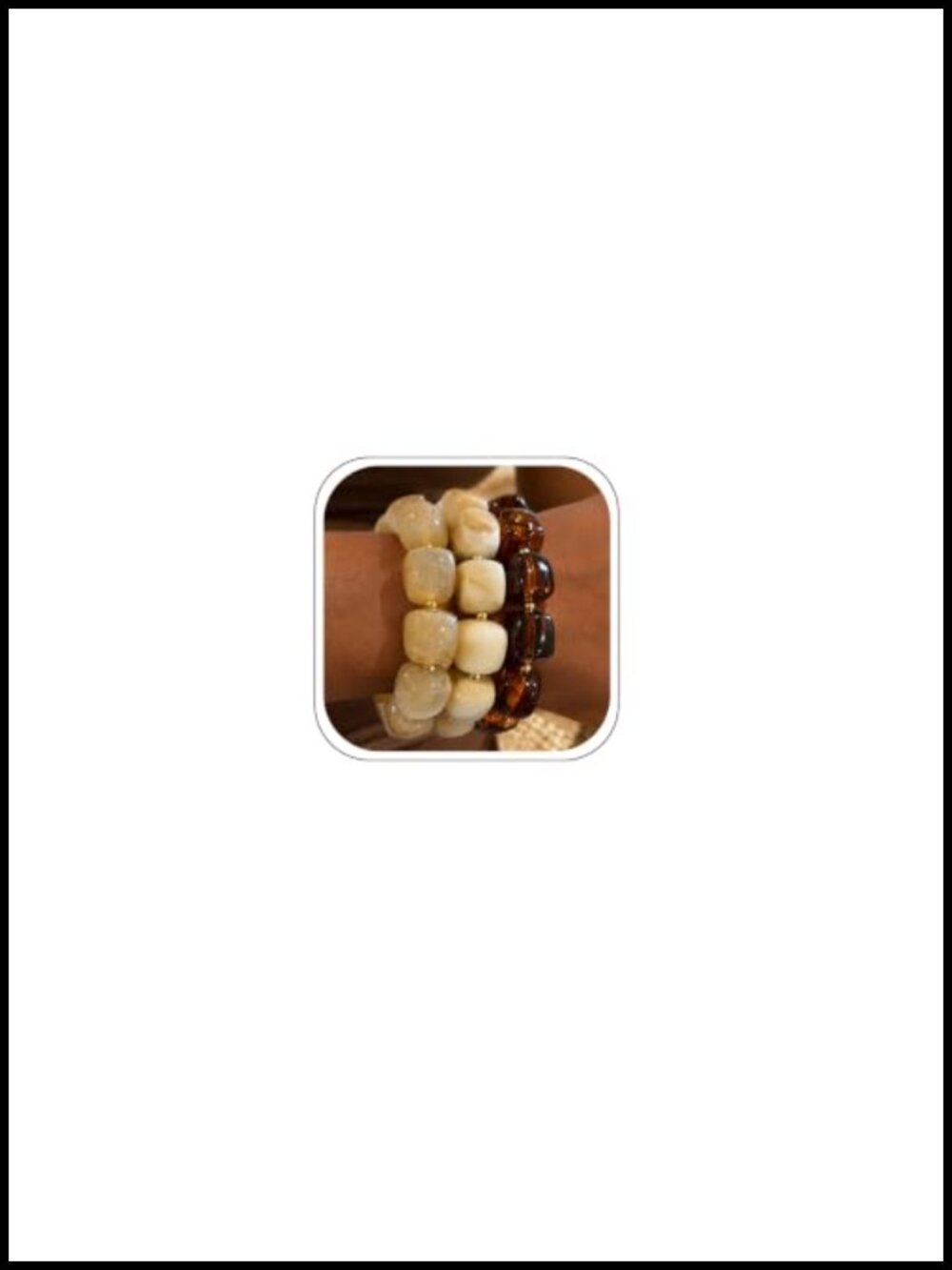 Chunky Resin Beaded Bracelet Set for Women, Stretch Statement Stack, Boho